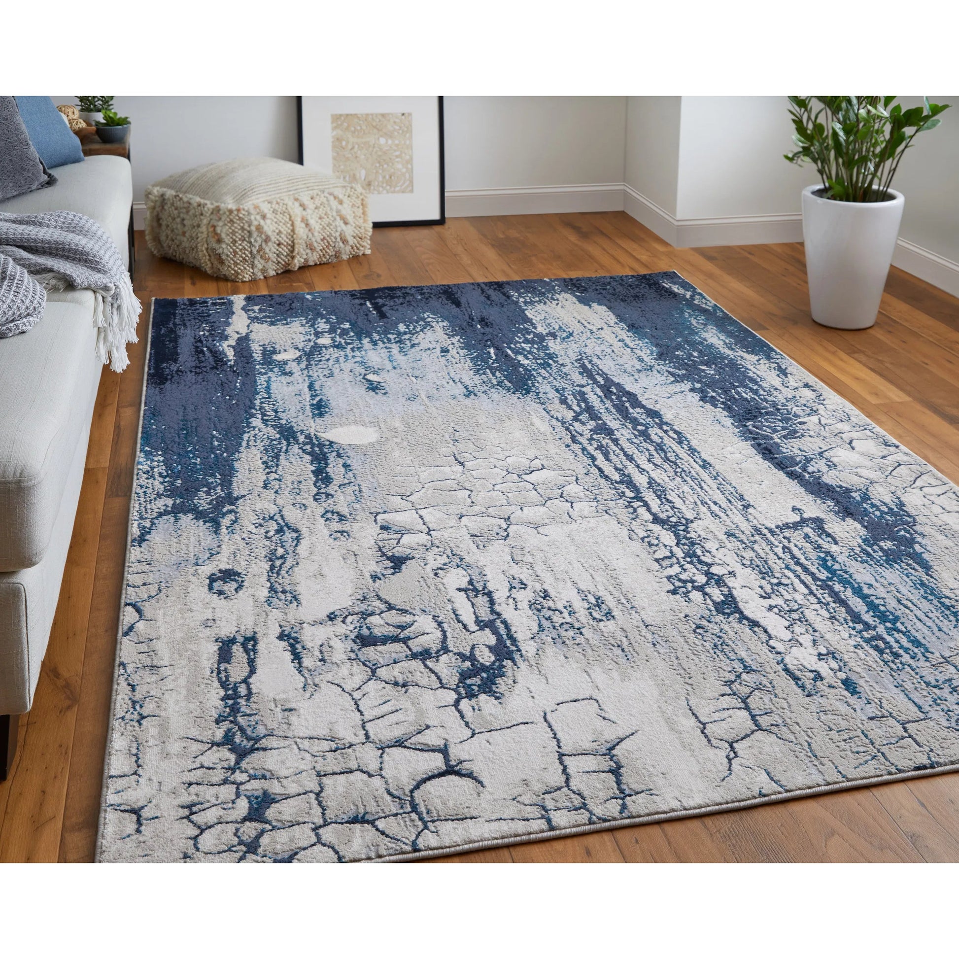 Indio Rug - 39H2F by Feizy in ivory, blue, black. Made from unique in a unique style.