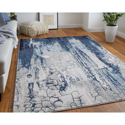 Indio Rug - 39H2F by Feizy in ivory, blue, black. Made from unique in a unique style.