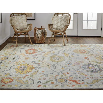 Karina Traditional Persian Rug - 6793F by Feizy in gray, yellow, red. Made from wool in a unique style.