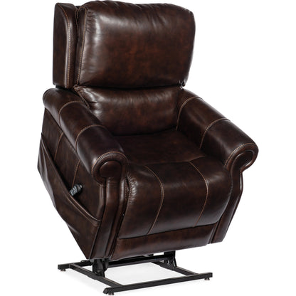 Eisley Power Recliner by Hooker Furniture in sorrento night seas. Made from leather in a traditional style.