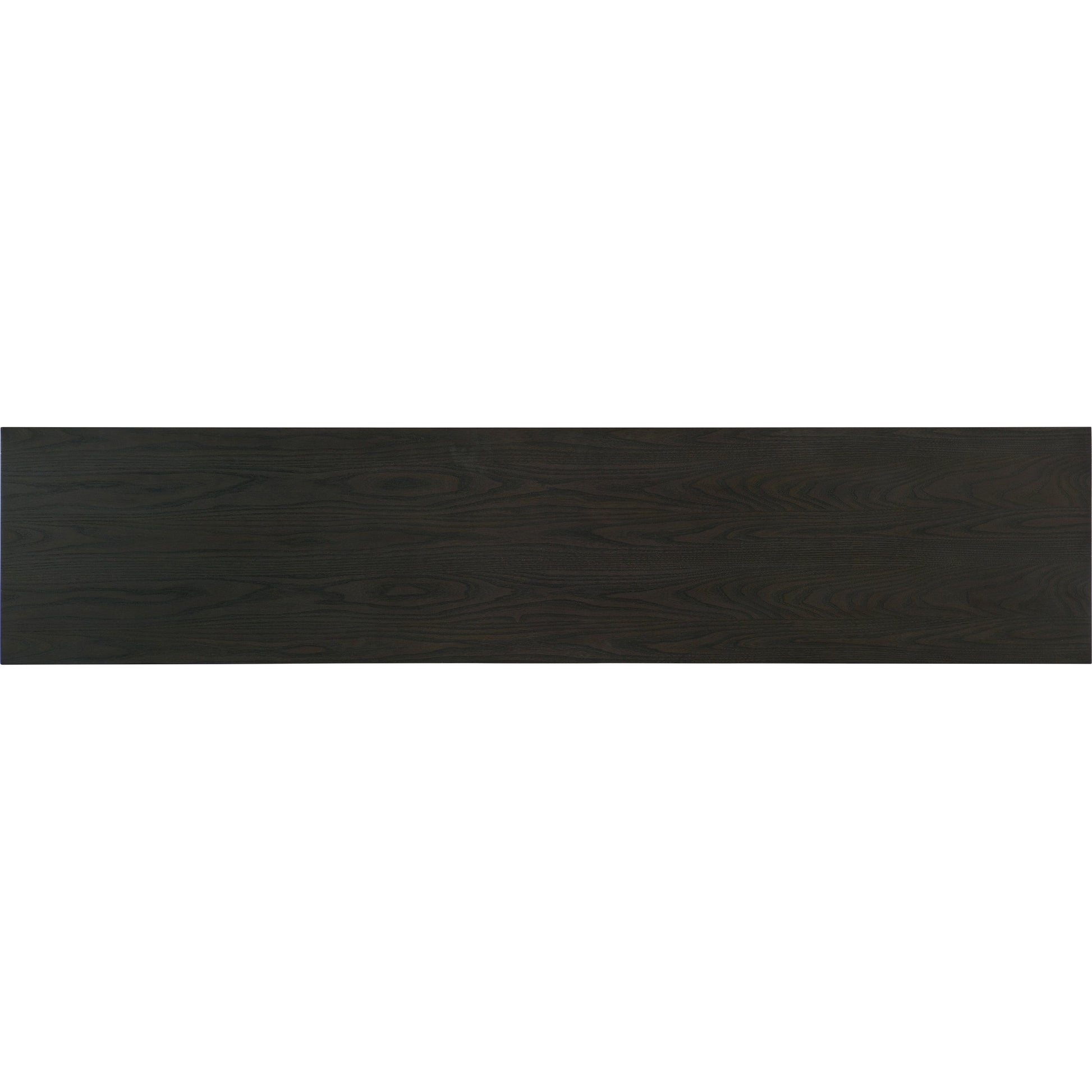 Solstice Entertainment Console by Hooker Furniture in medium brown. Made from elm, poplar veneers with metal in a modern style.