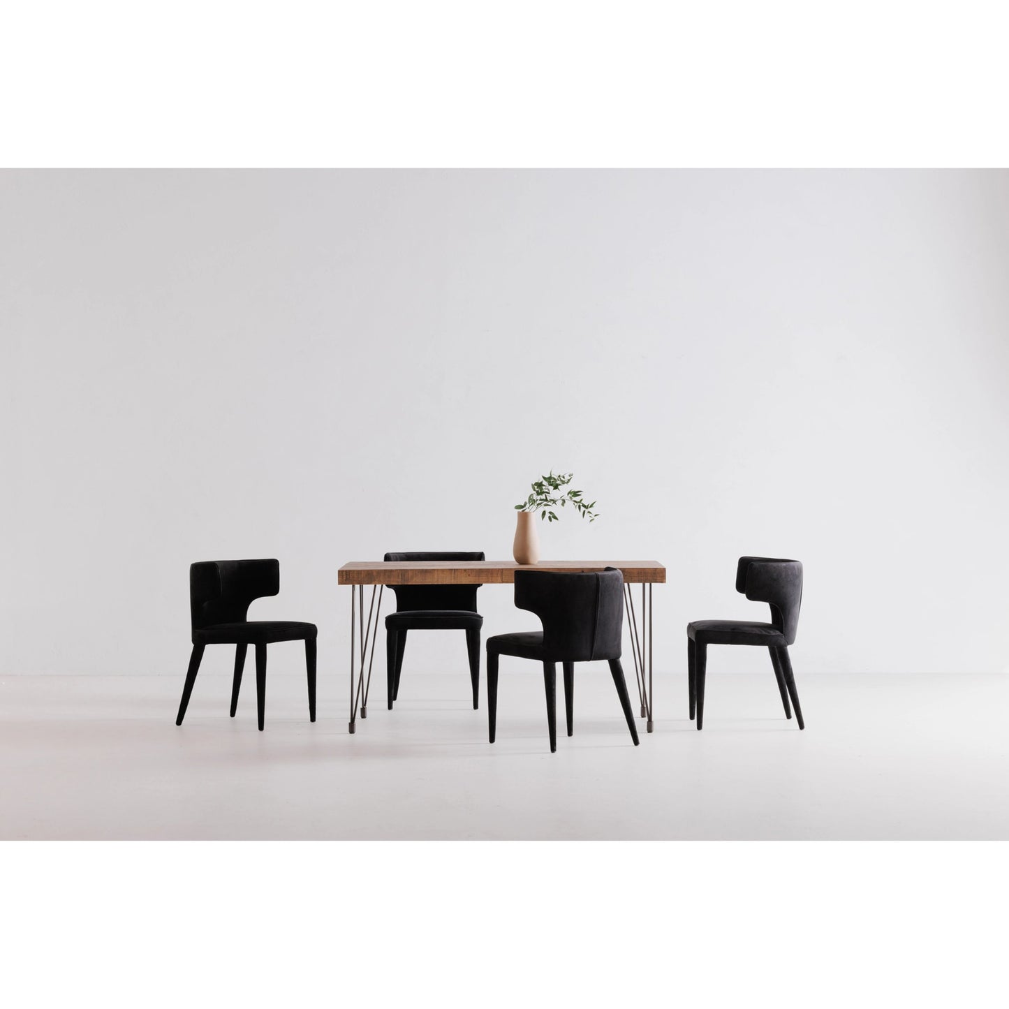 011 S-700341 | Lifestyle | Boneta Dining Table by Moe's Home Collection in natural. Made from iron, pine wood in a modern style.