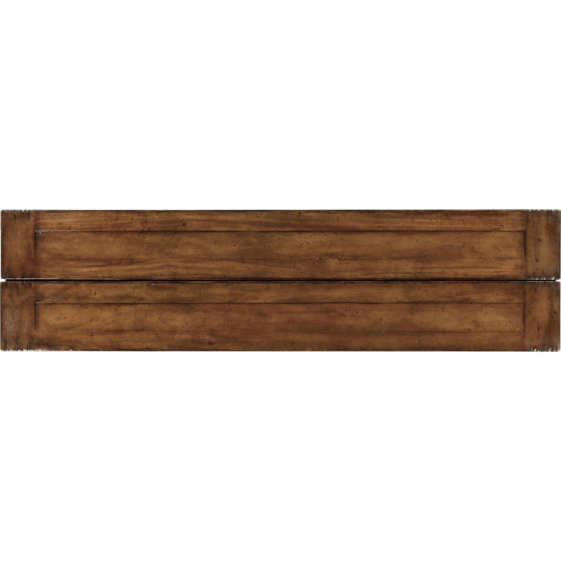 Casual Accents Small Walnut Hunt Table by Jonathan Charles in brown and medium walnut country distressed. Made from acacia in a traditional style.