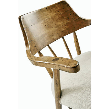 Casual Accents Medium Driftwood Captains Chair, Shambala by Jonathan Charles in medium driftwood. Made from acacia in a modern style.