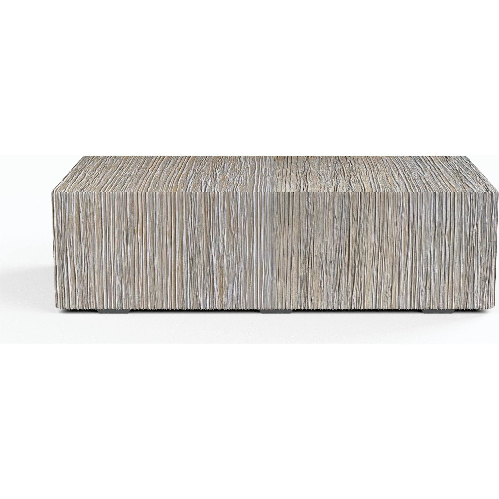 Madera Outdoor Coffee Table by Sunset West in wood. Made from gfr concrete in a modern style.