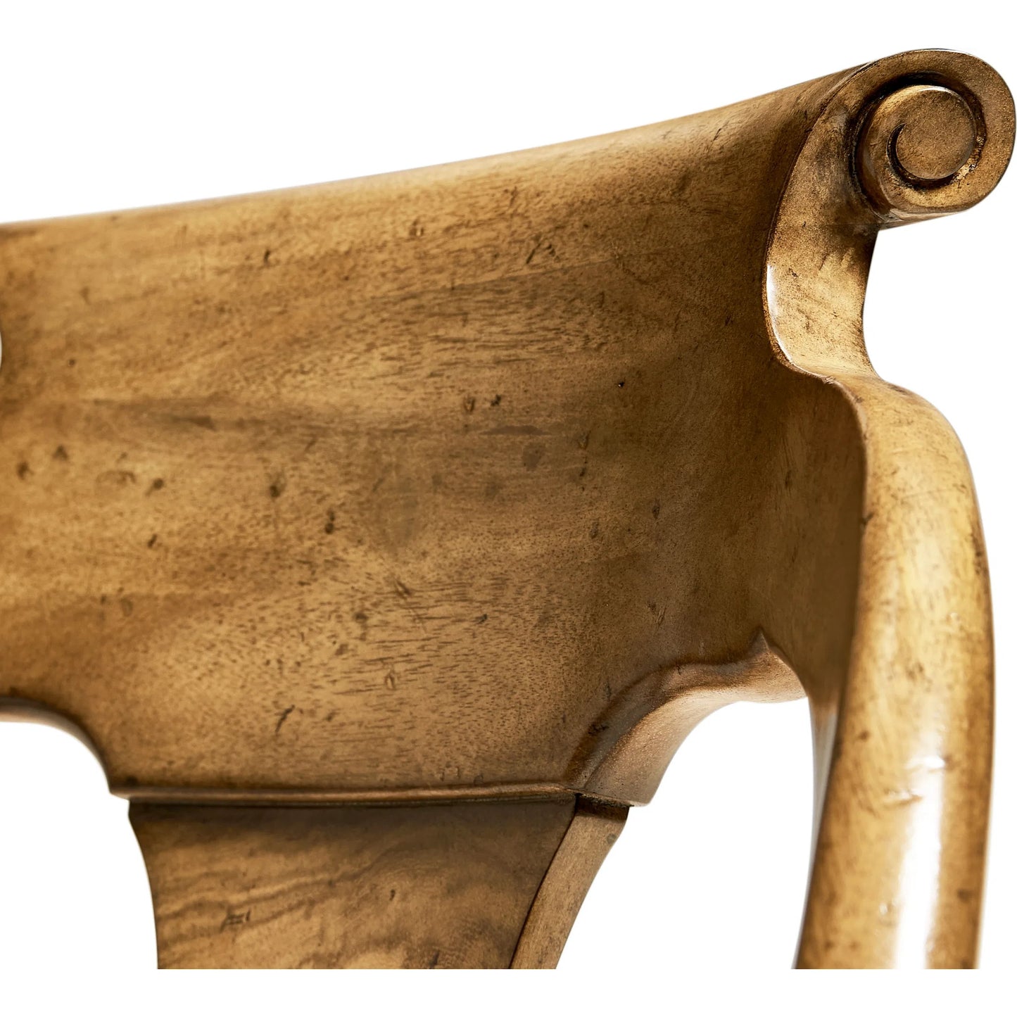 006 SI-2334505 | Closeup | Vermeer Dining Chair by Jonathan Charles in brown and natural cerejeira. Made from alder solids, crotch cerejeira veneers, foam, fabric in a traditional style.