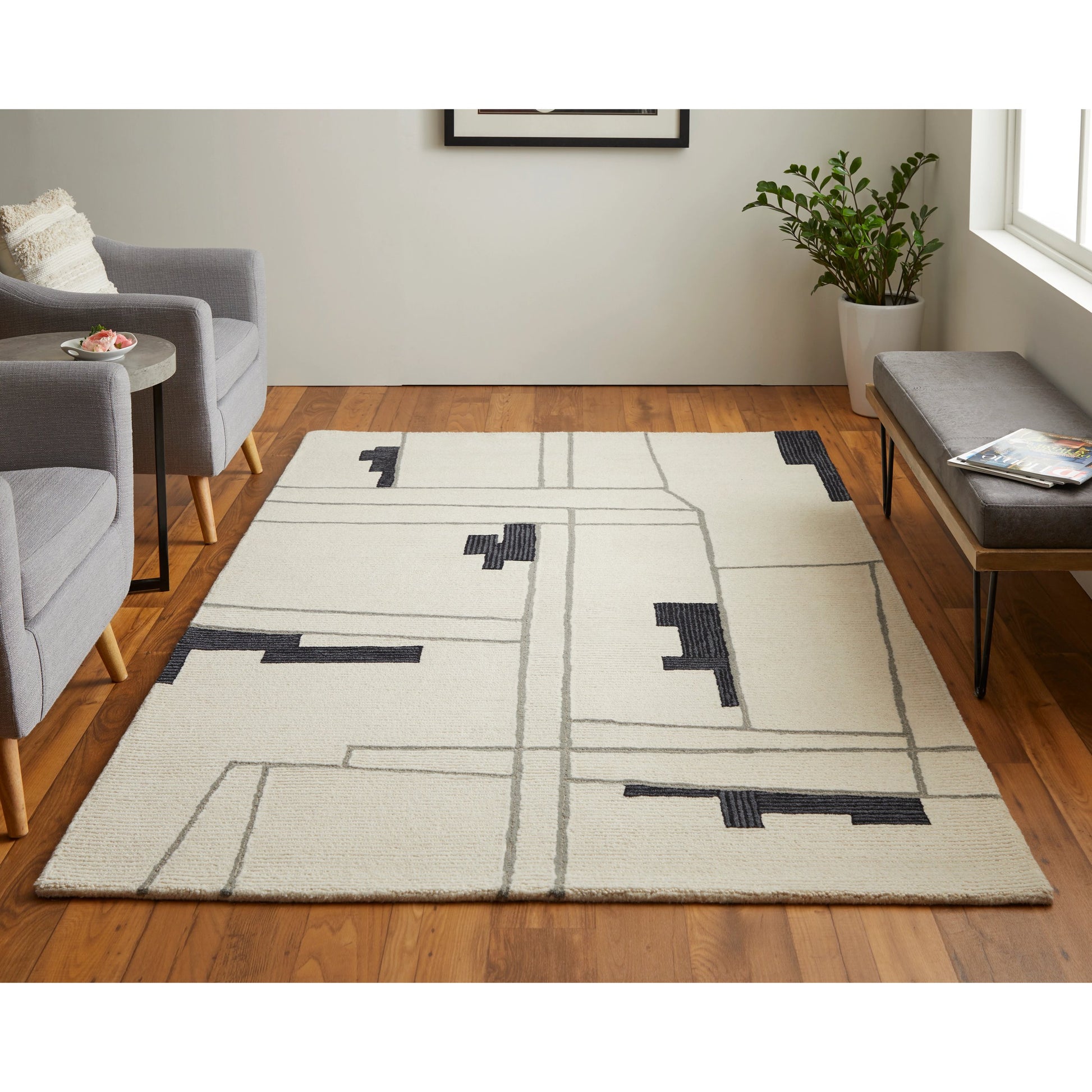 Maguire Transitional Rug - 8902F by Feizy in ivory, gray, taupe. Made from wool, nylon in a unique style.