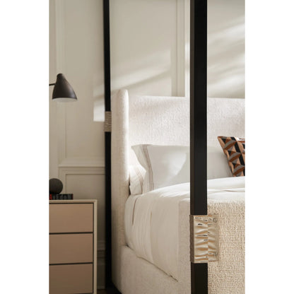 Shelter Me Canopy by Caracole in almost black, brushed stainless. Made from poplar in a unique style.