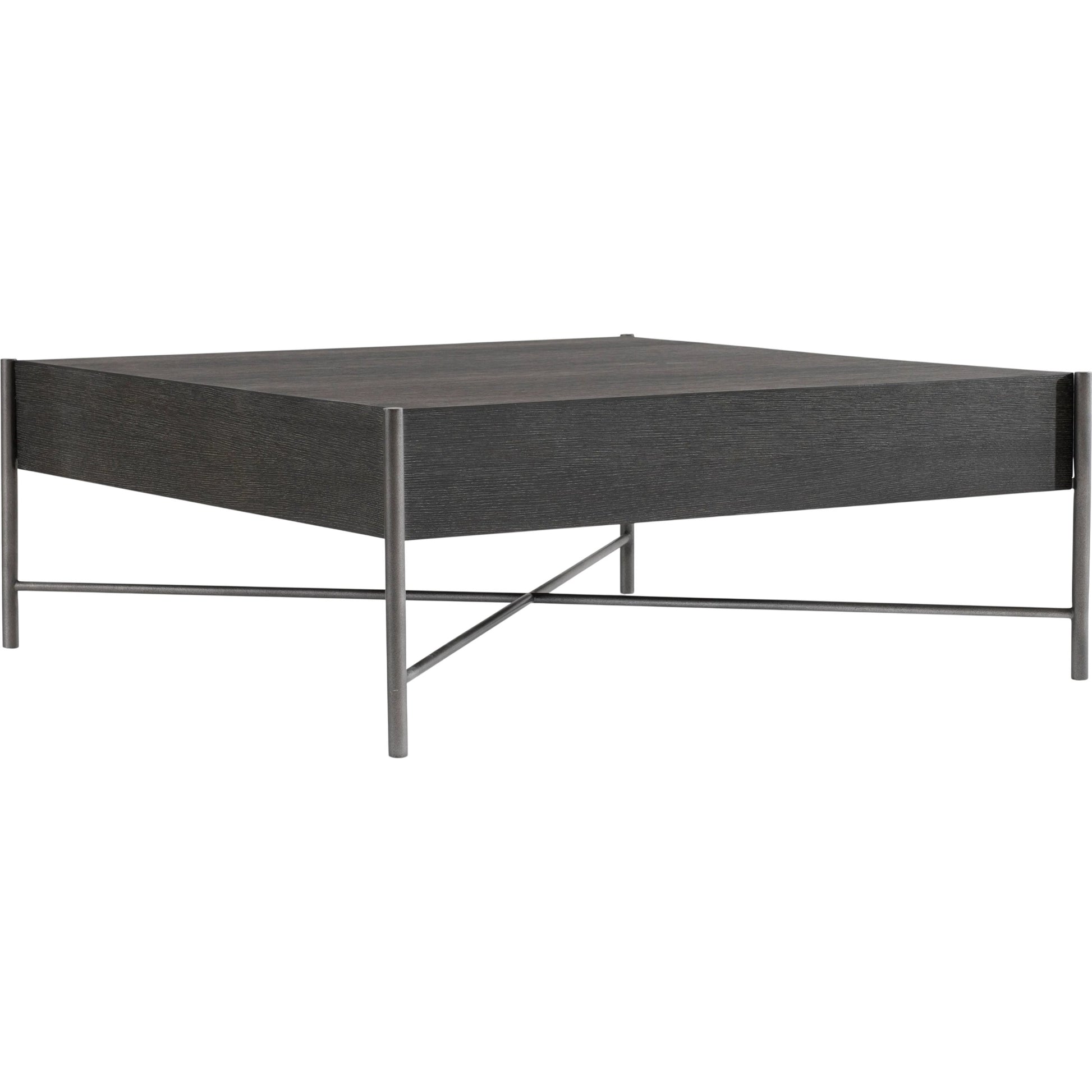 Outline Cocktail Table by Bernhardt in kohl, atra. Made from wood, metal in a transitional style.