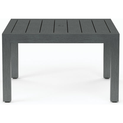 Redondo Outdoor 48" Square Dining Table by Sunset West in slate. Made from aluminum in a modern style.