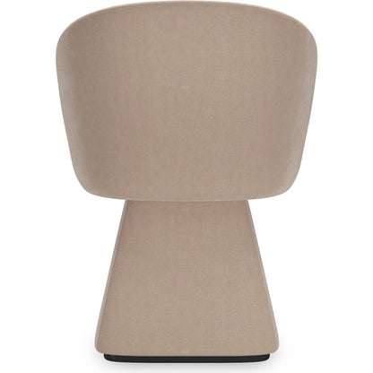 Vuelta Swivel Chair by Caracole in taupe and almost black. Made from asian hardwood in a unique style.