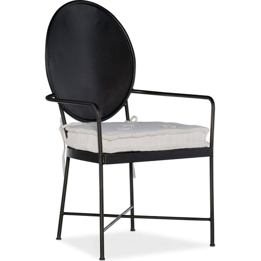 Ciao Bella Arm Chair (Set of 2) by Hooker Furniture in beige and aged bronze, tuscan white. Made from metal, fabric, foam in a modern style.