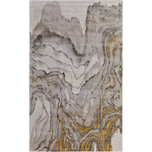 Brixton Rug - 3602F by Feizy in gold, ivory, gray. Made from polypropylene, polyester in a unique style.