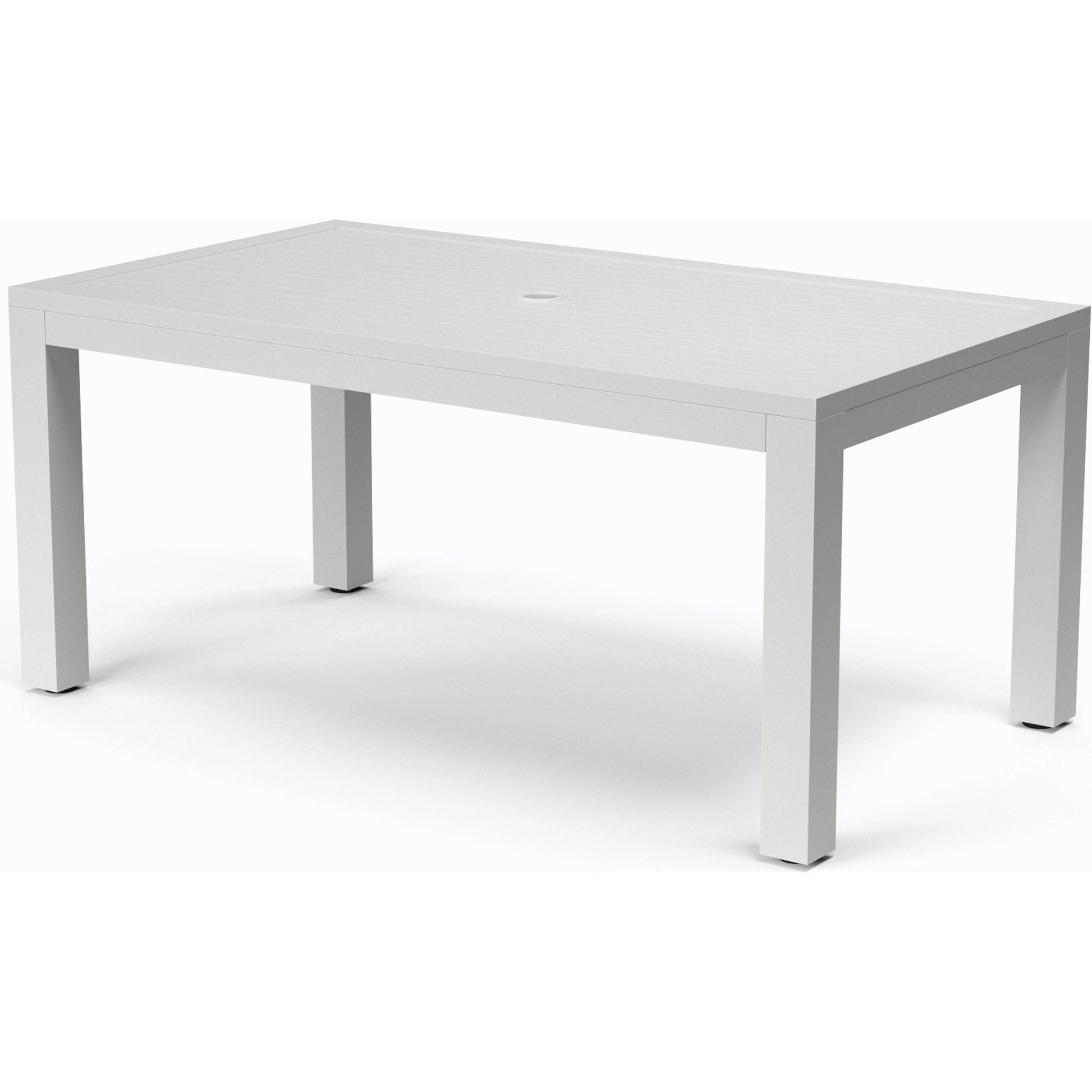 Naples Outdoor Rectangular Dining Table by Sunset West in white. Made from aluminum in a modern style.