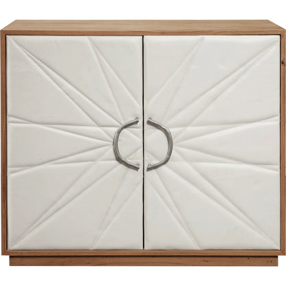 Two Door Leather Chest by Pulaski Furniture in natural honey. Made from solid woods, mdf, veneers in a modern style.