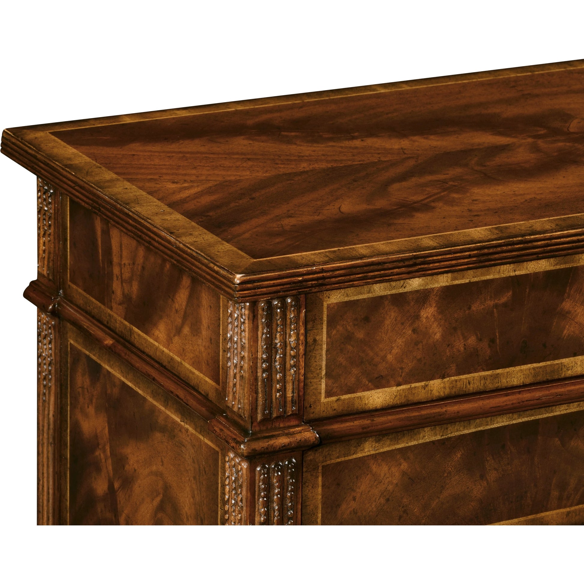 Buckingham Mahogany Chest of Drawers by Jonathan Charles in brown and medium antique mahogany. Made from acacia in a traditional style.