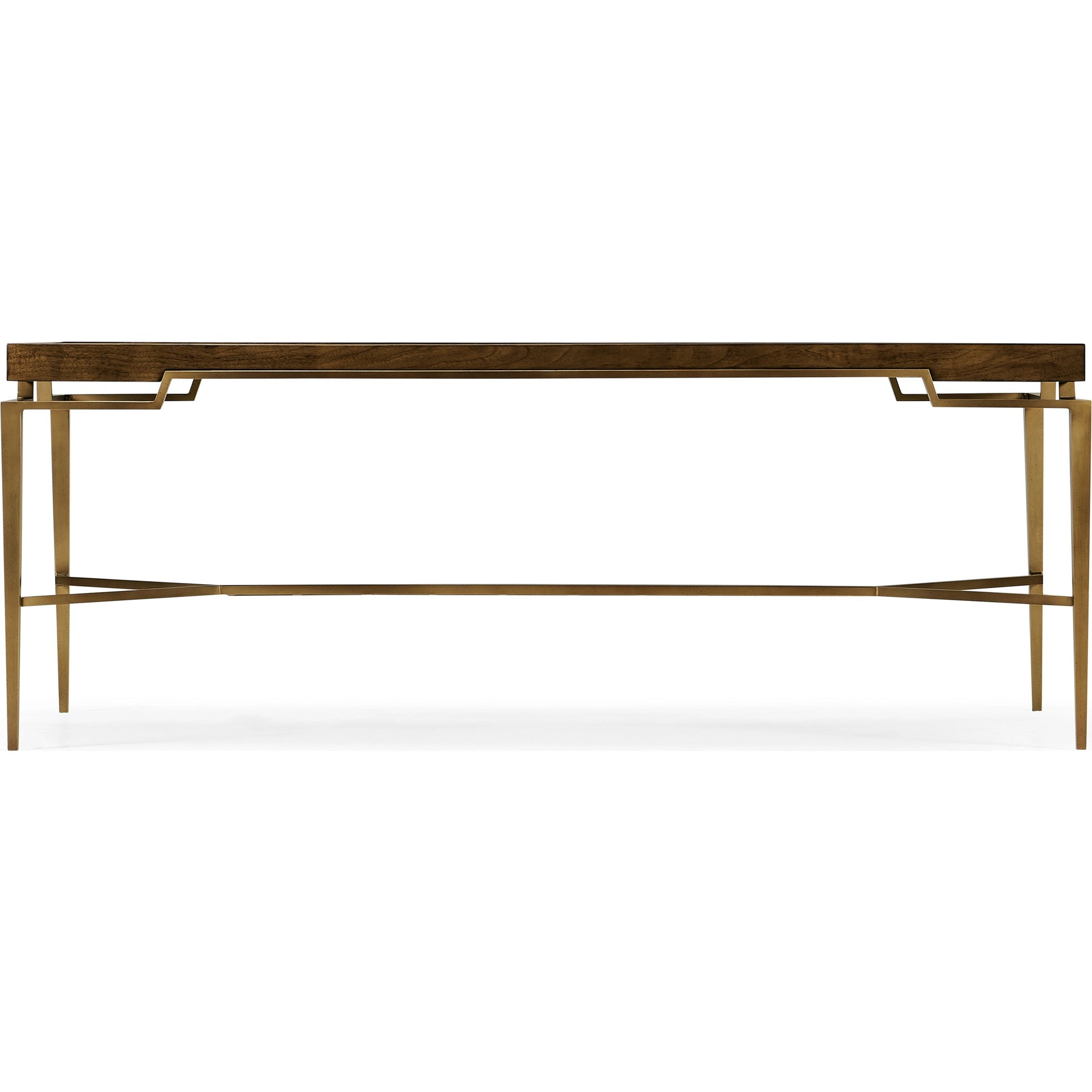 Toulouse Cocktail Table by Jonathan Charles in walnut. Made from walnut quarter figured veneer in a modern style.