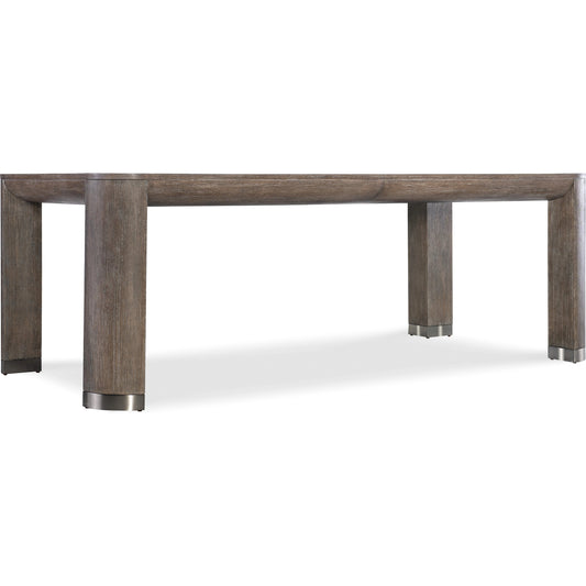 Modern Mood Leg Dining Table by Hooker Furniture. Made from oak veneers, metal in a modern style.
