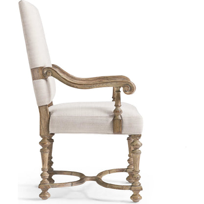 Sagehill Upholstered Arm Chair (Set of 2) by Jonathan Charles in timberon grey oak. Made from oak in a traditional style.