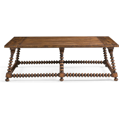 Tamarisk Cocktail Table by Jonathan Charles in medium spain walnut. Made from acacia in a traditional style.