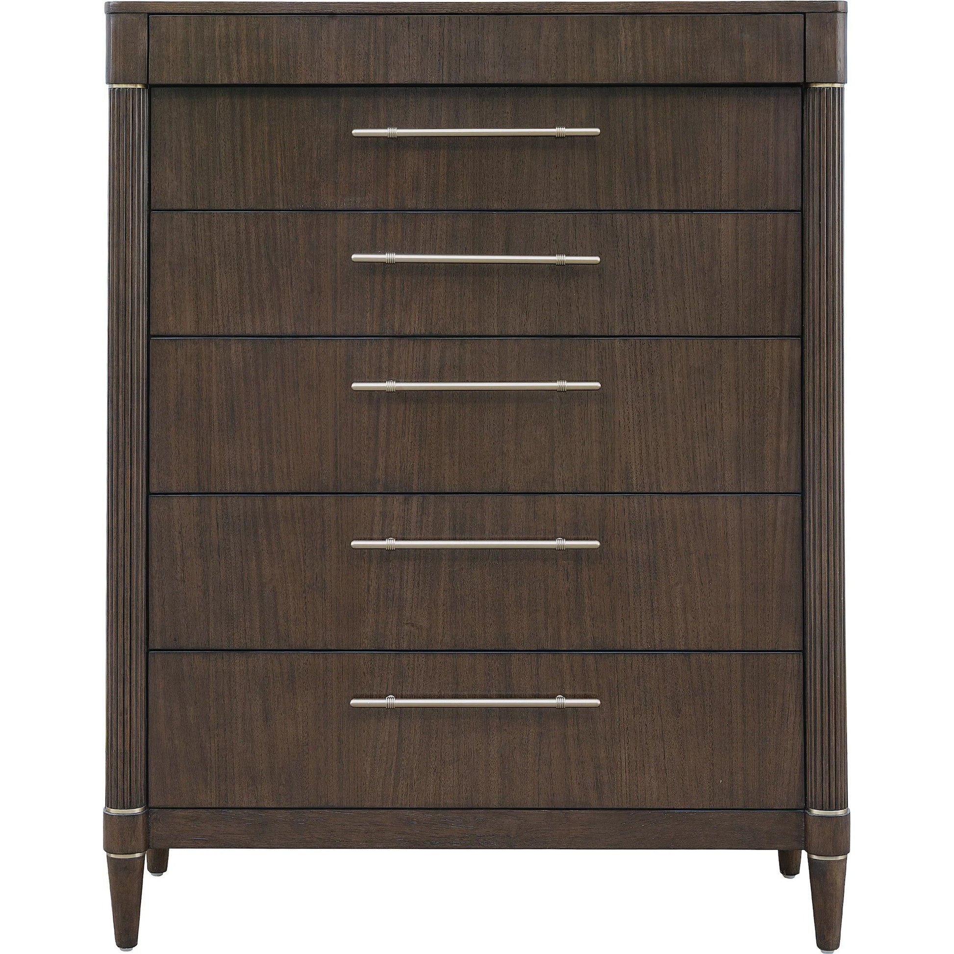 Asher Park 6 Drawer Chest by Pulaski Furniture in piano brown. Made from eucalyptus veneers in a unique style.