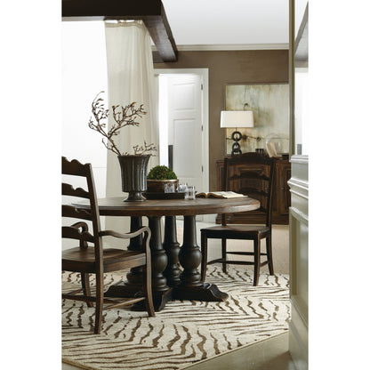 Hill Country Twin Sisters Ladderback Side Chair (Set of 2) by Hooker Furniture in anthracite black. Made from white oak veneers in a traditional style.