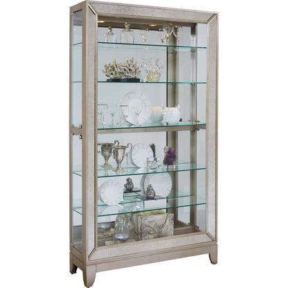 Side Entry Curio by Pulaski Furniture in platinum. Made from select hardwoods in a modern style.
