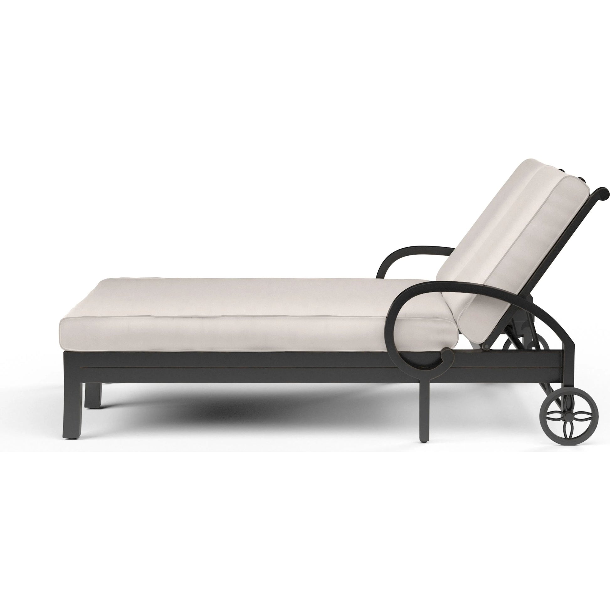Monterey Outdoor Double Chaise by Sunset West in browns. Made from aluminum in a cottage & farmhouse style.