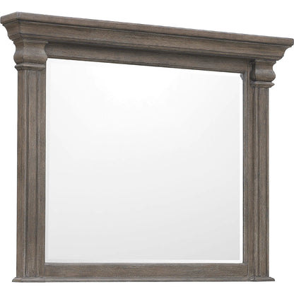 Madison Ridge Dresser Mirror by Pulaski Furniture in natural bark. Made from flat-cut white oak wood veneers in a unique style.
