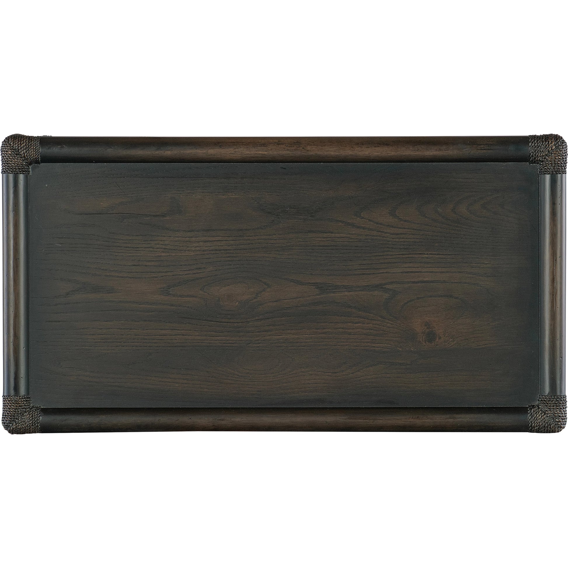 Retreat Pole Rattan Nightstand by Hooker Furniture. Made from oak, maple veneers with rope in a cottage & farmhouse style.