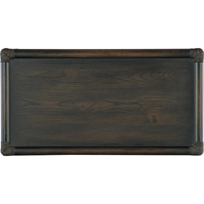 Retreat Pole Rattan Nightstand by Hooker Furniture. Made from oak, maple veneers with rope in a cottage & farmhouse style.