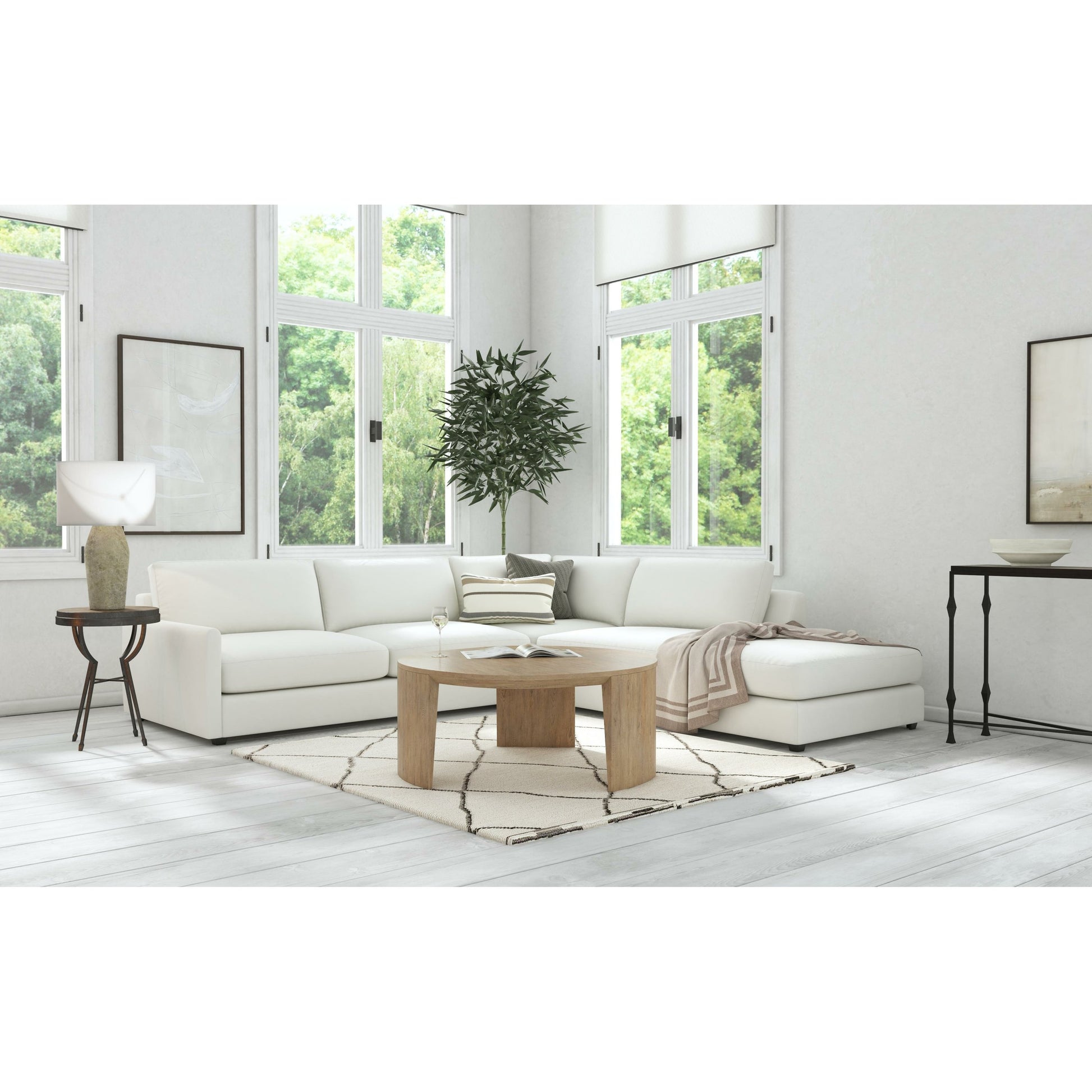 Commerce & Market Round Cocktail Table by Hooker Furniture in medium natural wood. Made from mindi solids in a transitional style.