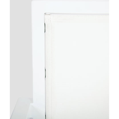 Naples Outdoor Stackable Sling Dining Chair by Sunset West in white. Made from aluminum in a modern style.