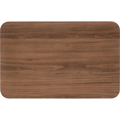 Eleana Two Drawer Nightstand by Hooker Furniture in light caramel, quartered walnut veneers, sunlit bronze metal. Made from walnut veneers in a modern style.