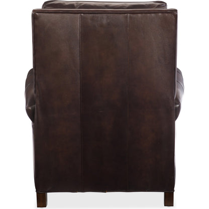 Conlon Recliner by Hooker Furniture in brown and sedona chateau. Made from leather in a traditional style.