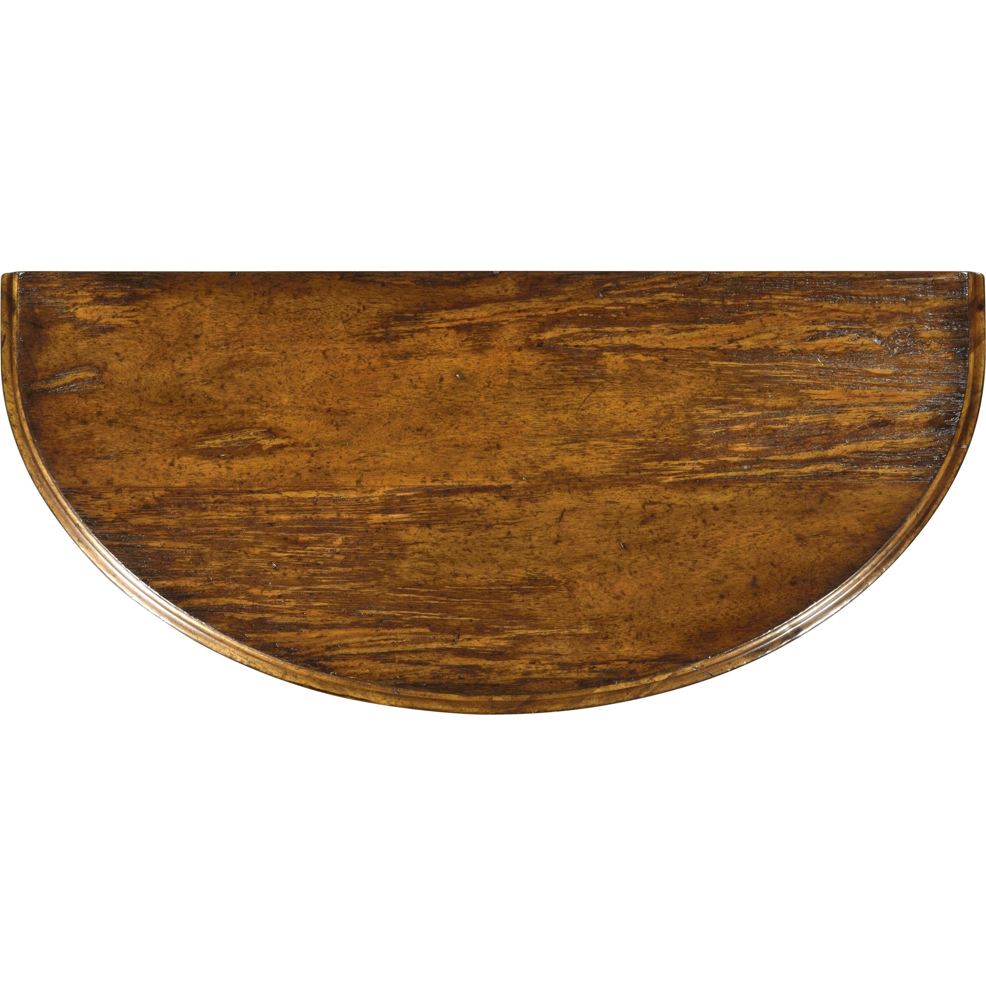 Casually Country Walnut Demilune Console Table by Jonathan Charles in country farmhouse walnut. Made from acacia in a traditional style.