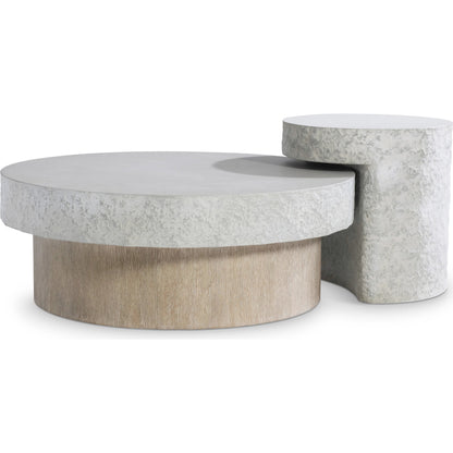 Pincio Cocktail Table by Bernhardt in grey. Made from wood, faux stone, resin in a transitional style.