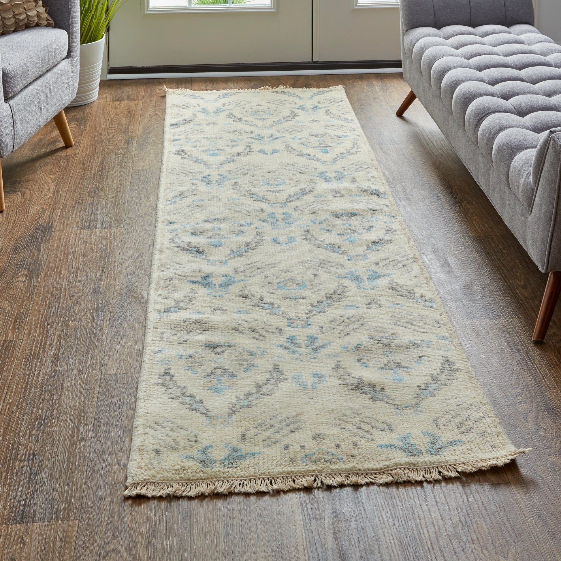 Beall Traditional Oriental Rug - 6711F by Feizy in ivory, gray, blue. Made from wool in a unique style.