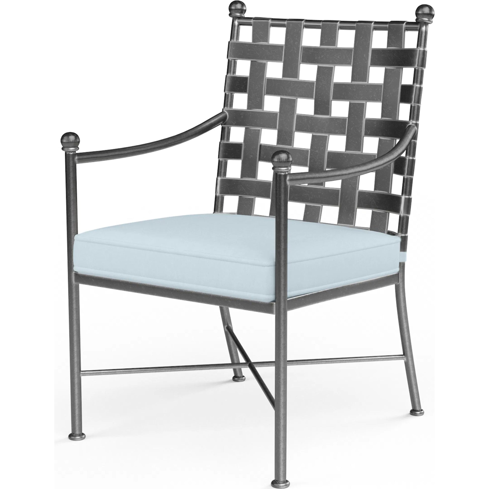Provence Outdoor Dining Chair by Sunset West. Made from wrought iron in a modern style.
