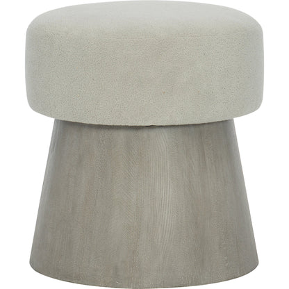 Linea Round Bench by Bernhardt. Made from white oak veneers, fabric in a unique style.