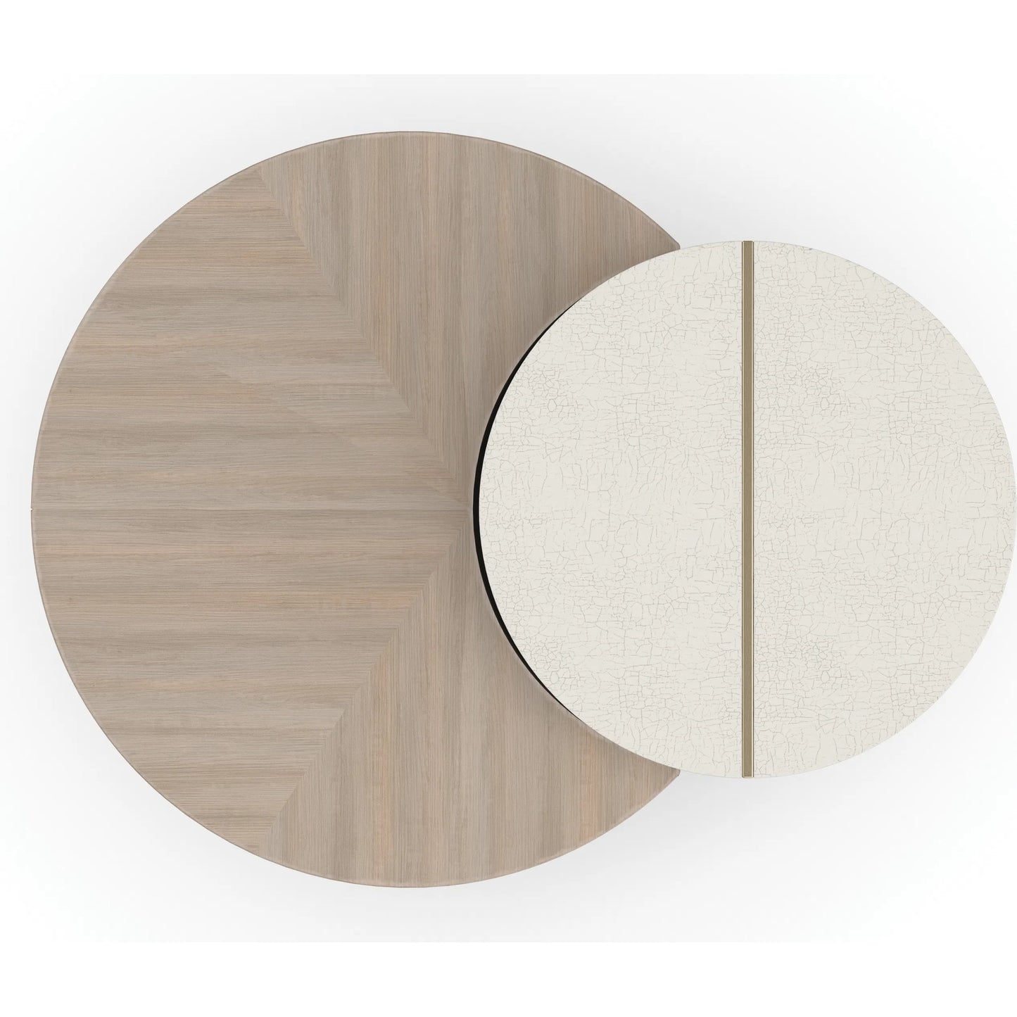 002 SI-2162908 | Additional Silo | Duality Accent End Table by Caracole in ivory, gold and ivory craze, dry martini, brushed gold paint. Made from poplar, koto in a transitional style.