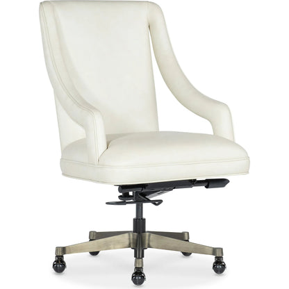 Meira Executive Swivel Tilt Chair by Hooker Furniture in white and metal. Made from unique in a modern style.