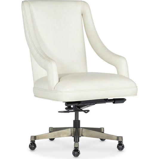 Meira Executive Swivel Tilt Chair by Hooker Furniture in white and metal. Made from unique in a unique style.