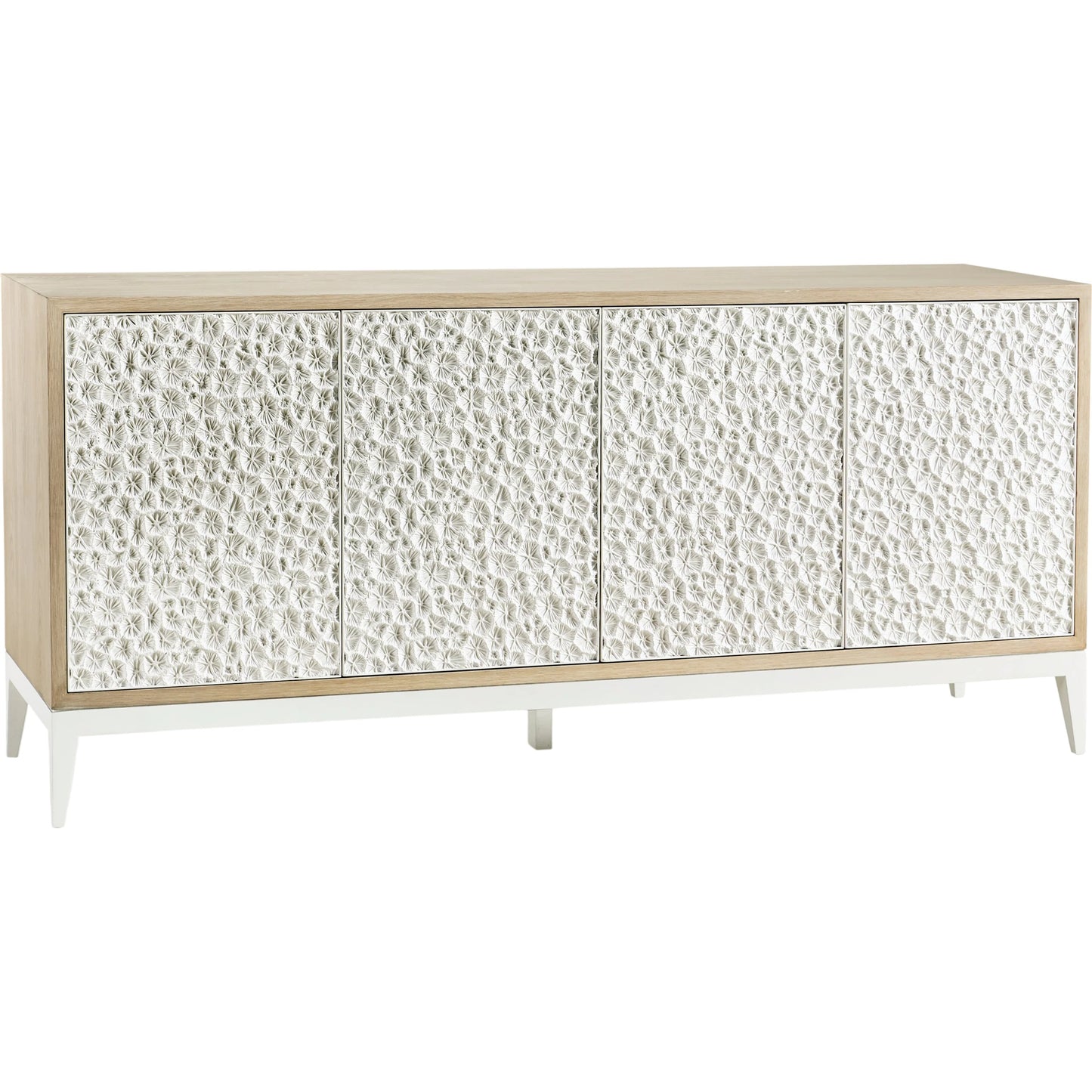 001 SI-2186267 | Primary Silo | Water Pelagic Cast Metal Credenza by Jonathan Charles in bleached oak. Made from oak, cast metal in a modern style.