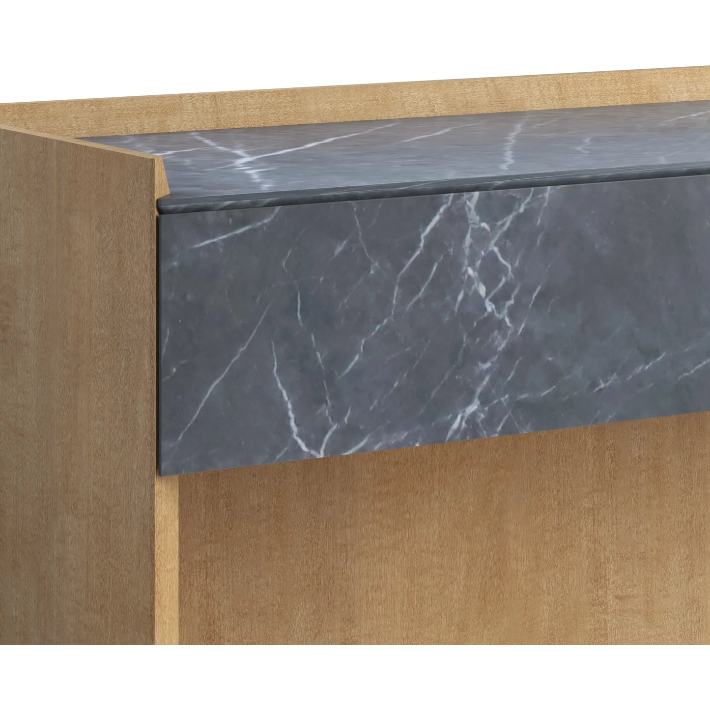 002 SI-2447942 | Closeup | Loft Console Table by A.R.T. Furniture in natural maple. Made from poplar, rubberwood, figured maple, marble in a modern style.