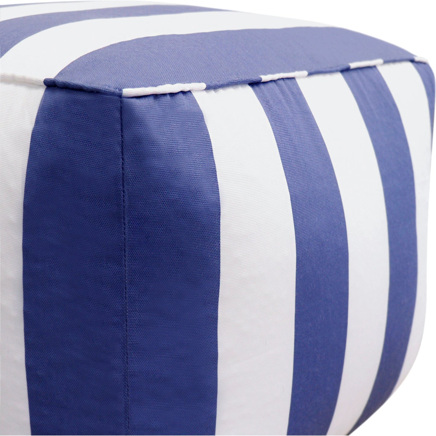 005 SI-2030360 | Closeup | Galaxy Pouf by Pasargad Home in white. Made from polyester in a coastal style.