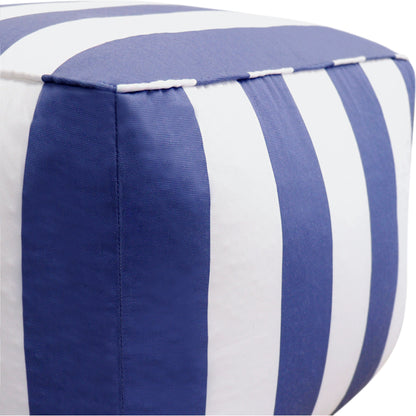 Galaxy Pouf by Pasargad Home in white. Made from polyester in a coastal style.