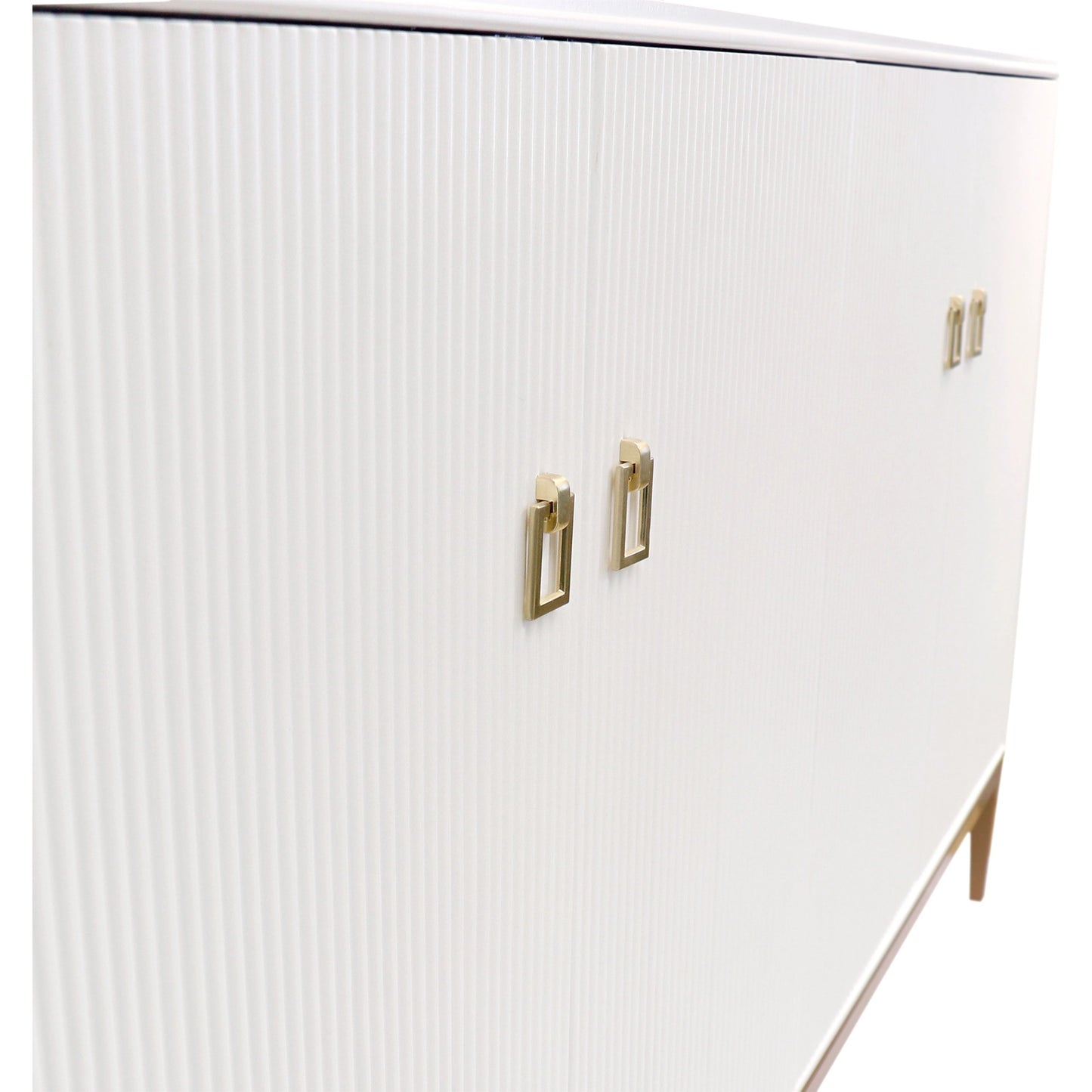 016 SI-2030376 | Closeup | Victoria 4-Door Sideboard by Pasargad Home in ivory. Made from wood, metal in a modern style.