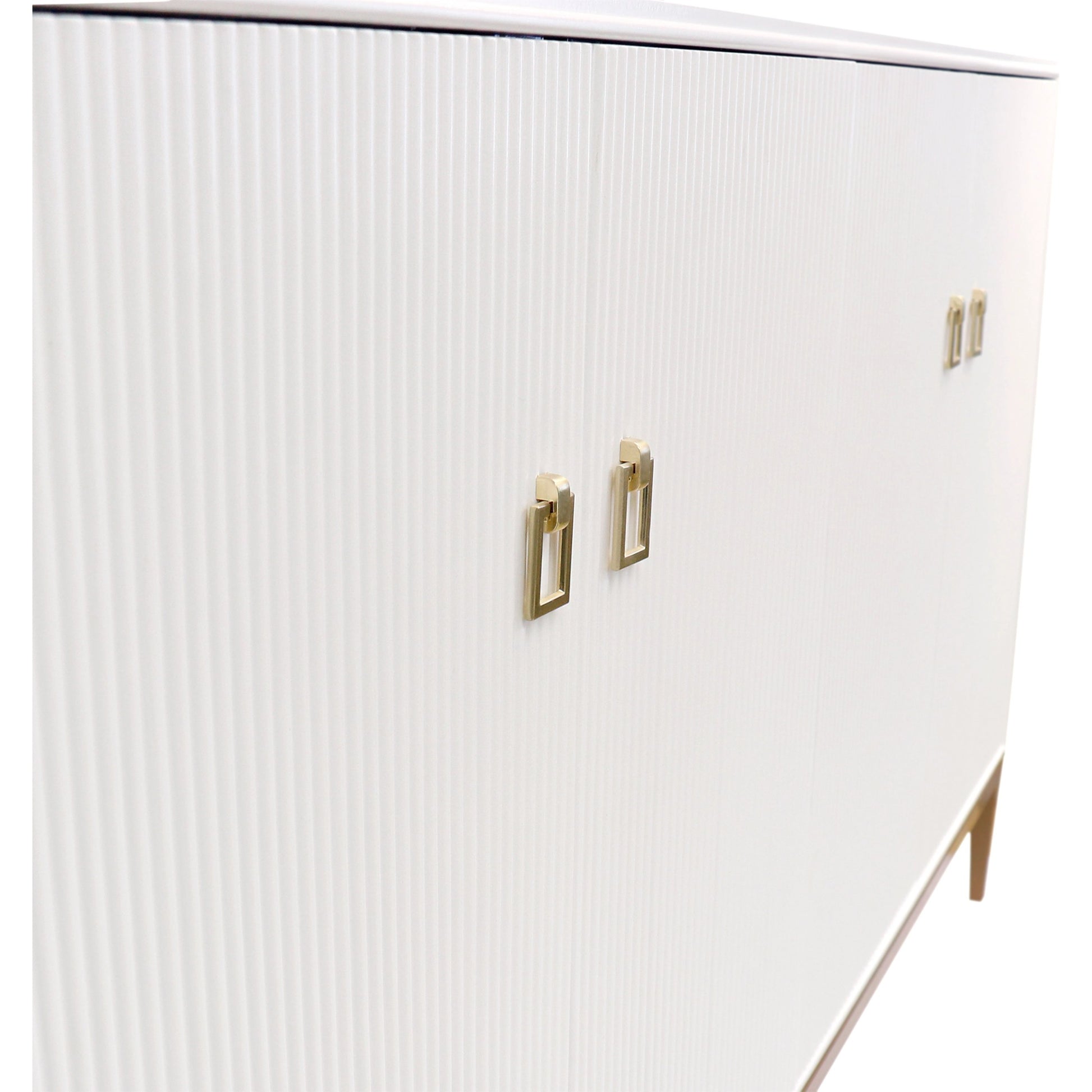 Victoria 4-Door Sideboard by Pasargad Home in ivory. Made from wood, metal in a modern style.