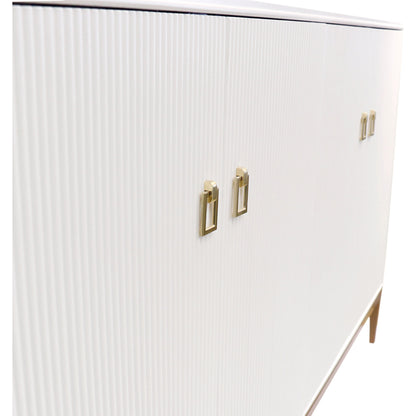 Victoria 4-Door Sideboard by Pasargad Home in ivory. Made from wood, metal in a modern style.